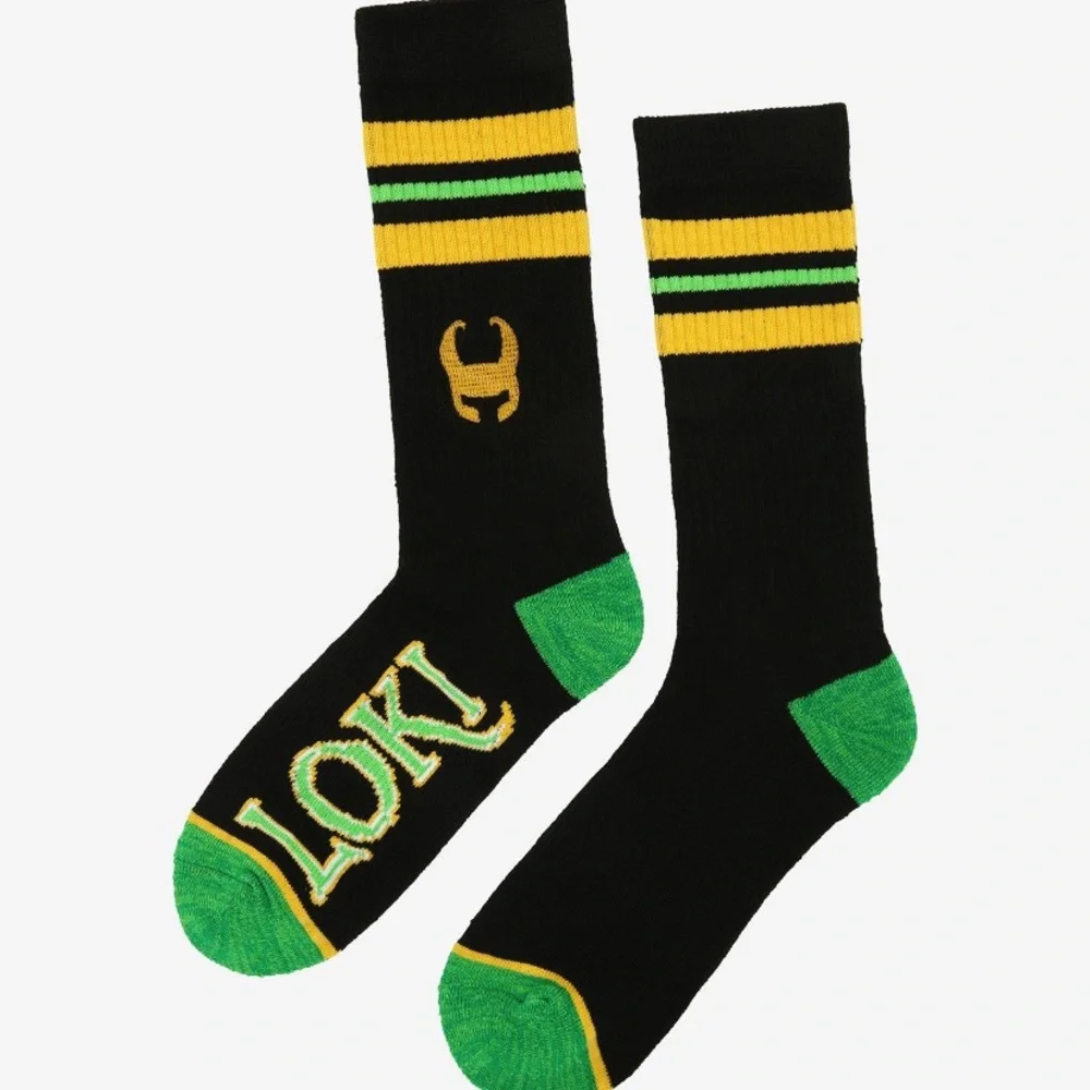 Marvel MCU Loki Logo Crew‎ Socks Superhero Avengers Hot Topic